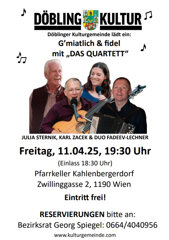 G’MIATLICH & FIDEL – Feine Wienermusik mit alten & neuen Wiener Liedern