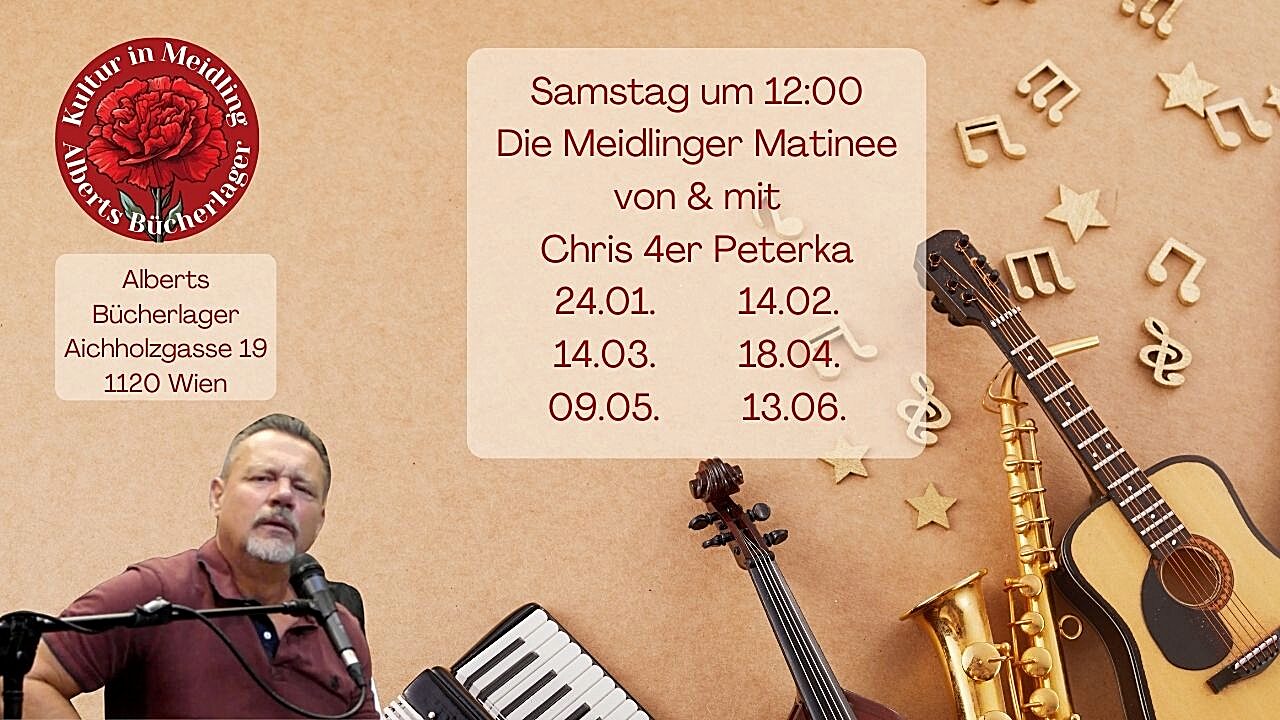 Samstag um 12 –  Die Meidlinger Matinee mit Chris 4er Peterka