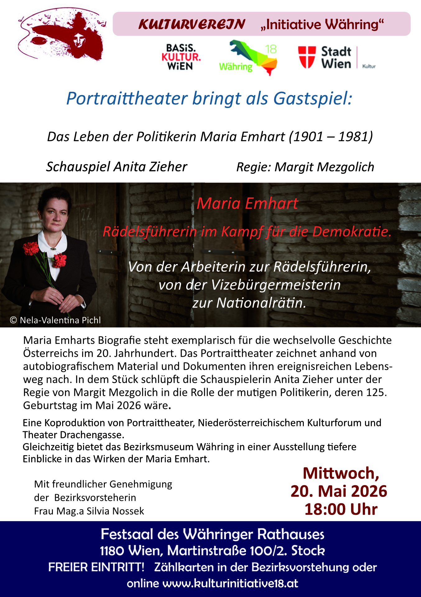 Maria Emhart/ Rädelsführerin im Kampf für die Demokratie